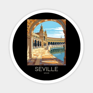 A Pop Art Travel Print of Seville - Spain Magnet